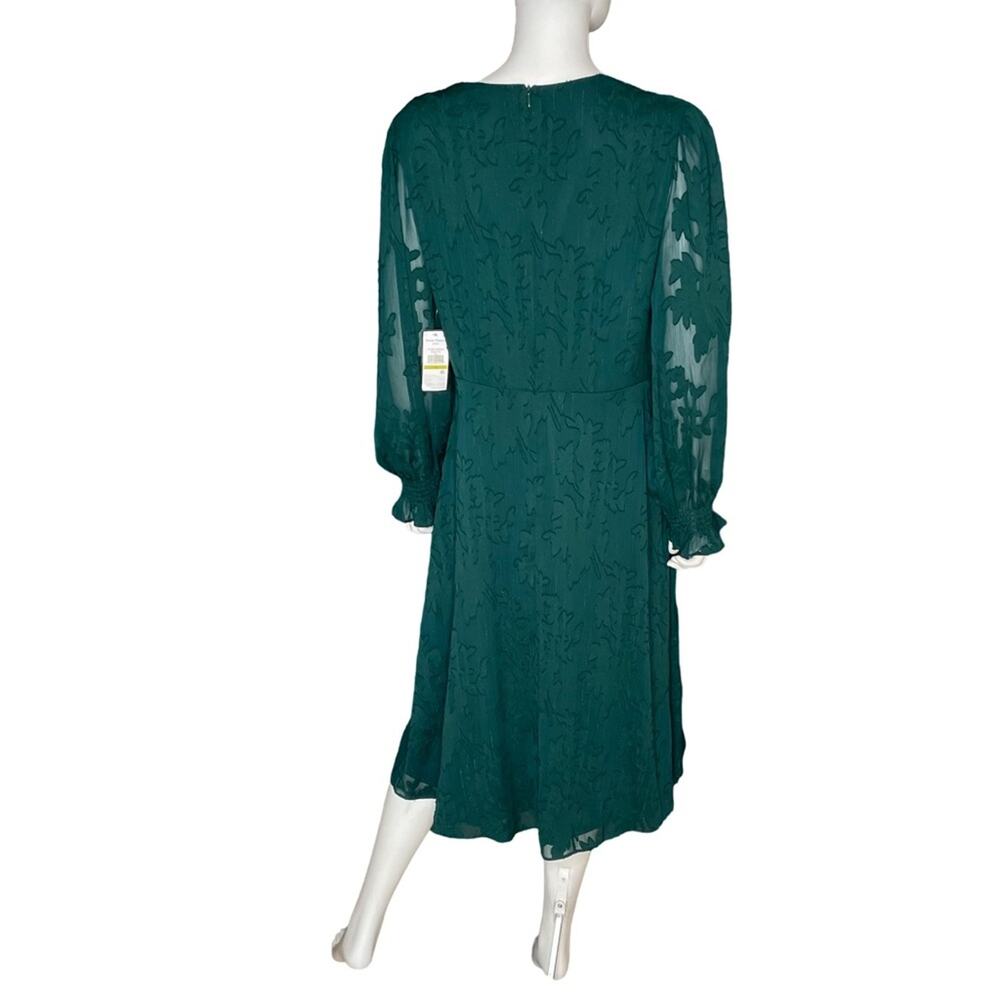 Jessica Howard Plus Size Belted Fit & Flare Dress Pine Sz 14 - Picture 6 of 10